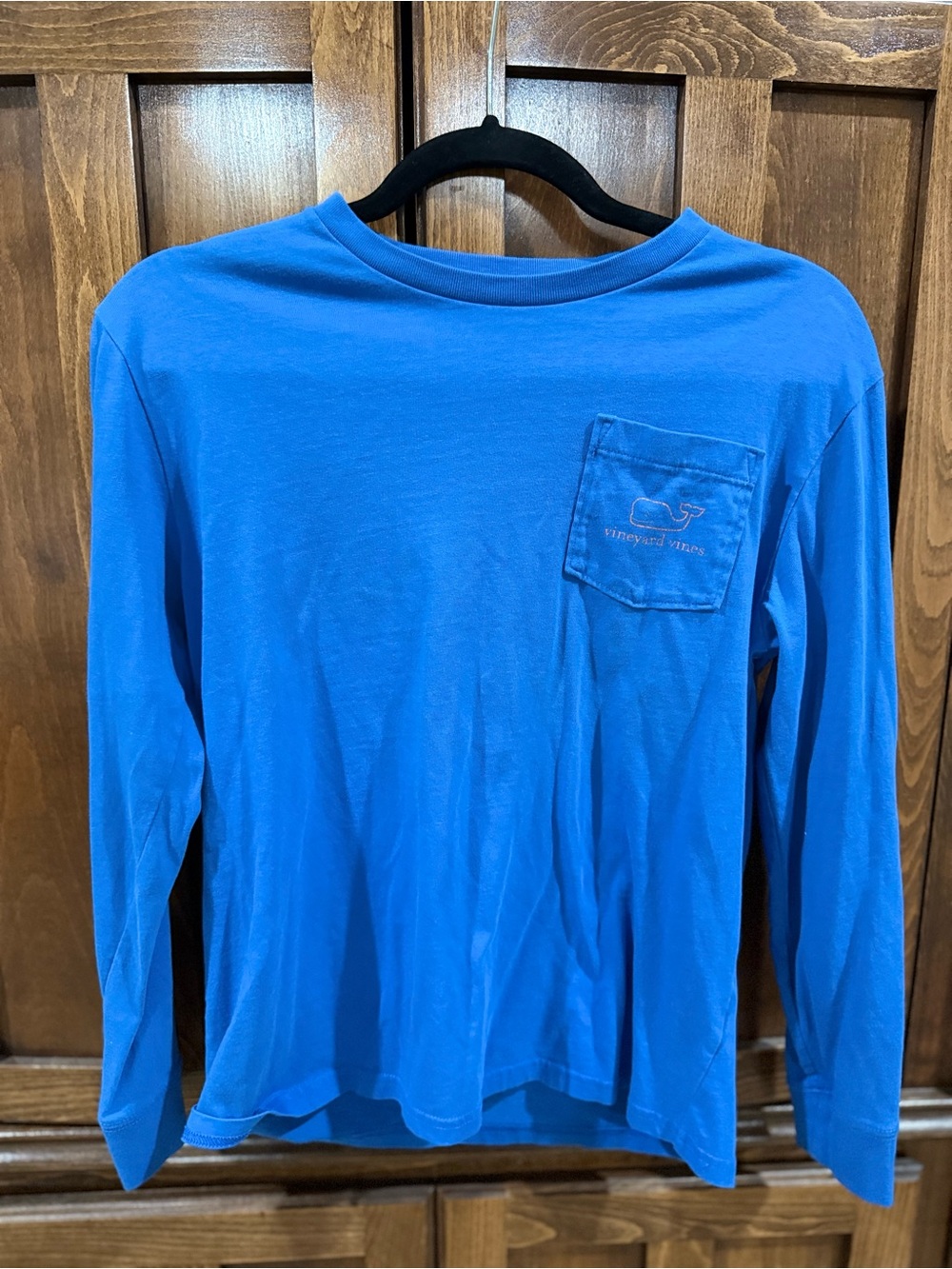 Vineyard Vines Bright Blue Long-Sleeve Pocket Tee Youth Large